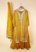 Mustard yellow 2-layered dress