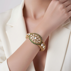Emerald green Polki bracelet