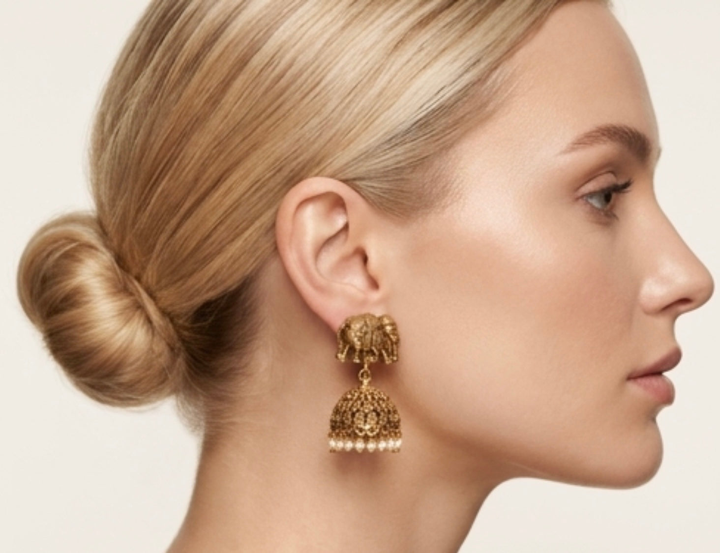 Elephant motif jhumkis