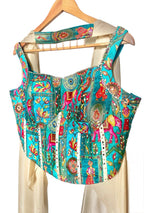 Turquoise corset palazzo set
