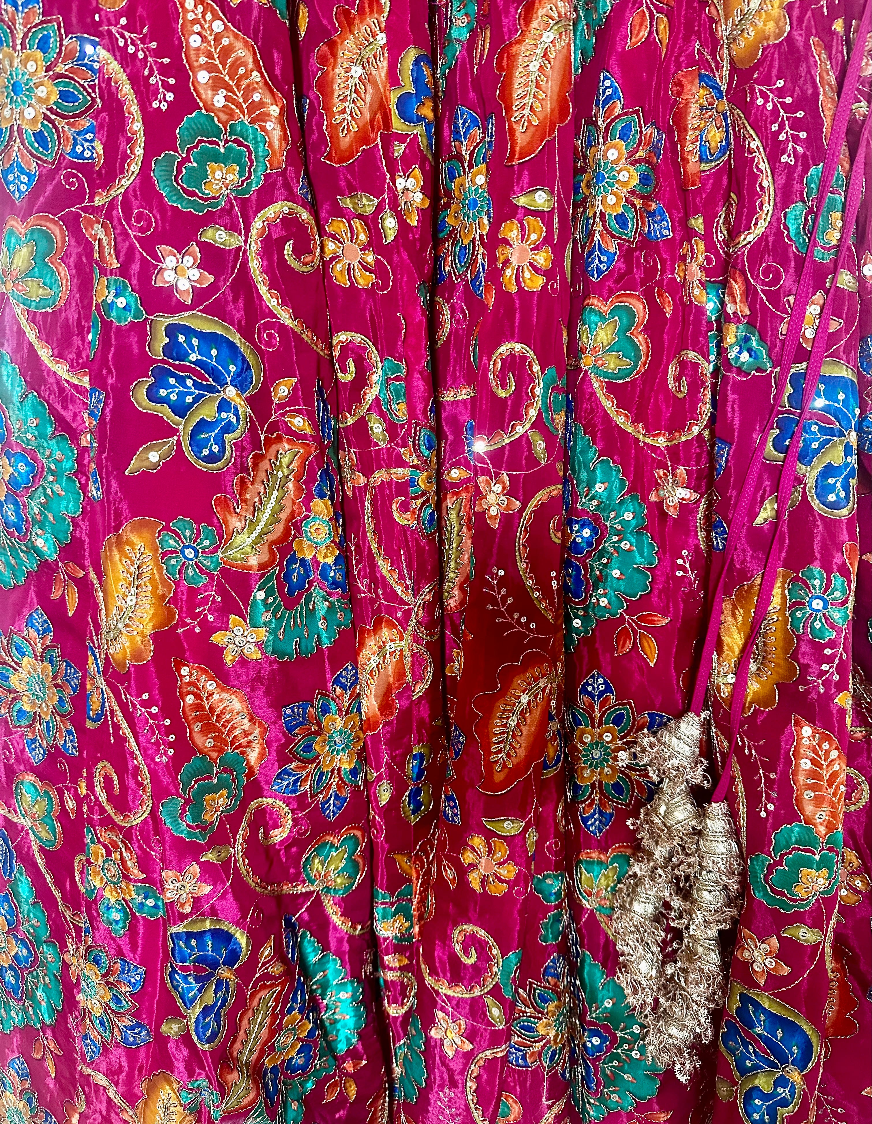 Deep magenta floral lehenga