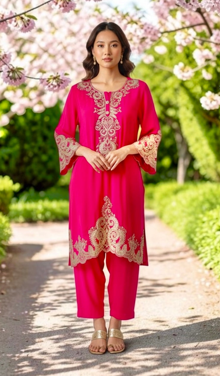 Pinkish red co- ord set