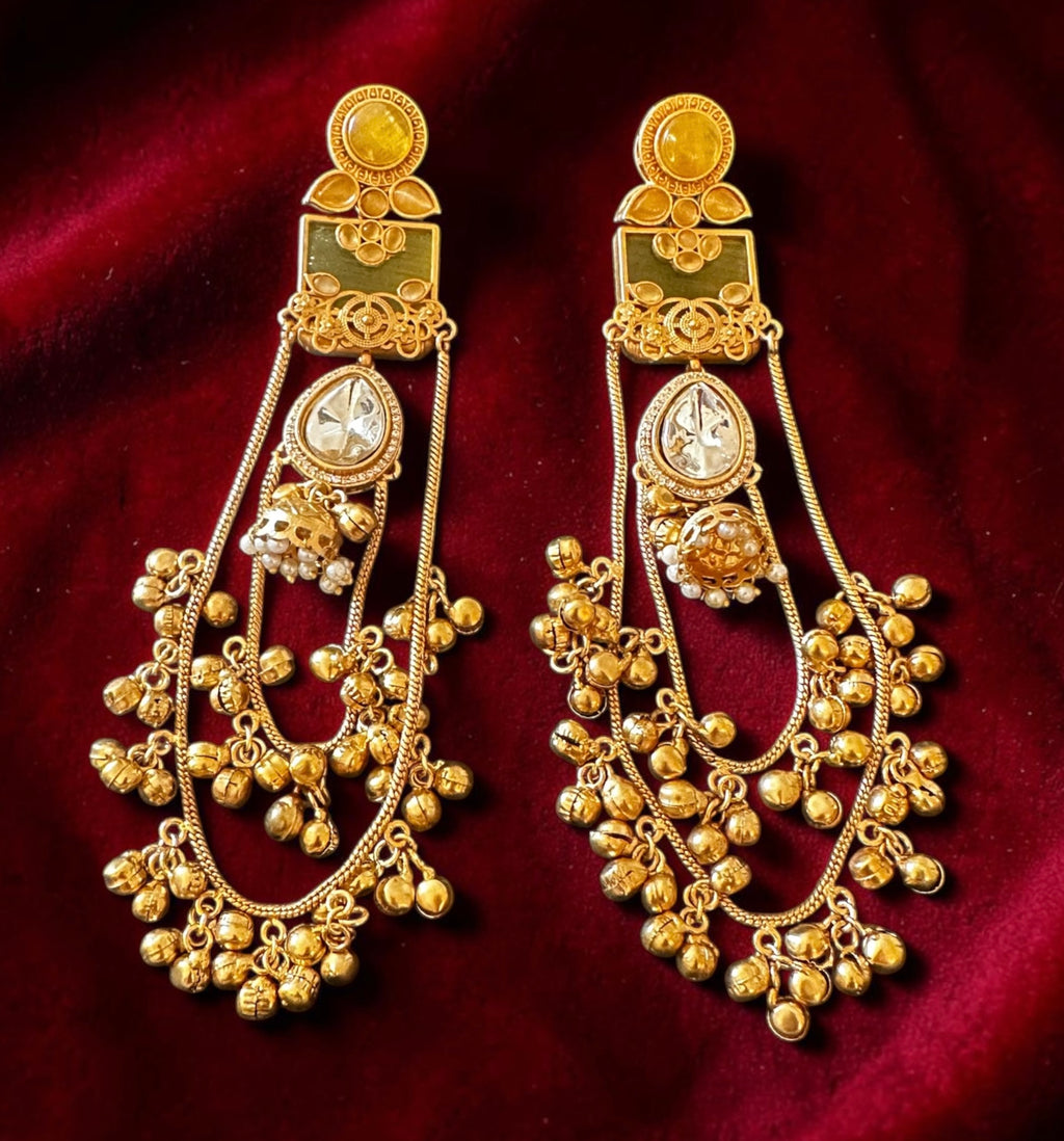 Polki ghungroo earrings
