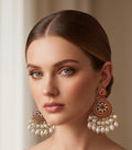 Ruby kundan earrings