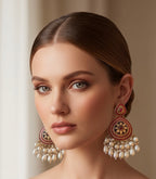 Ruby kundan earrings
