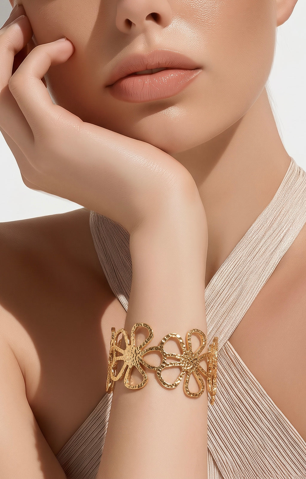 Floral gold finish bracelet