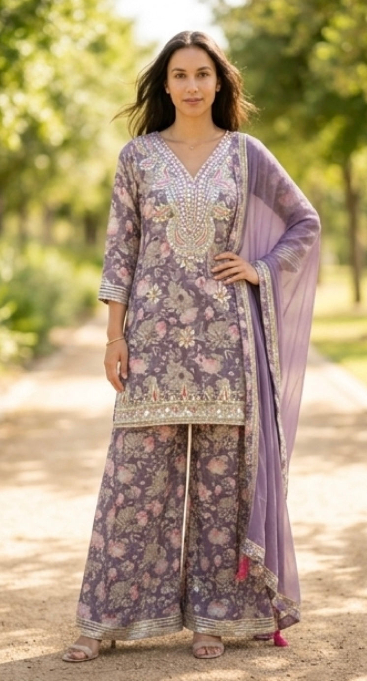 Lavender Sharara suit