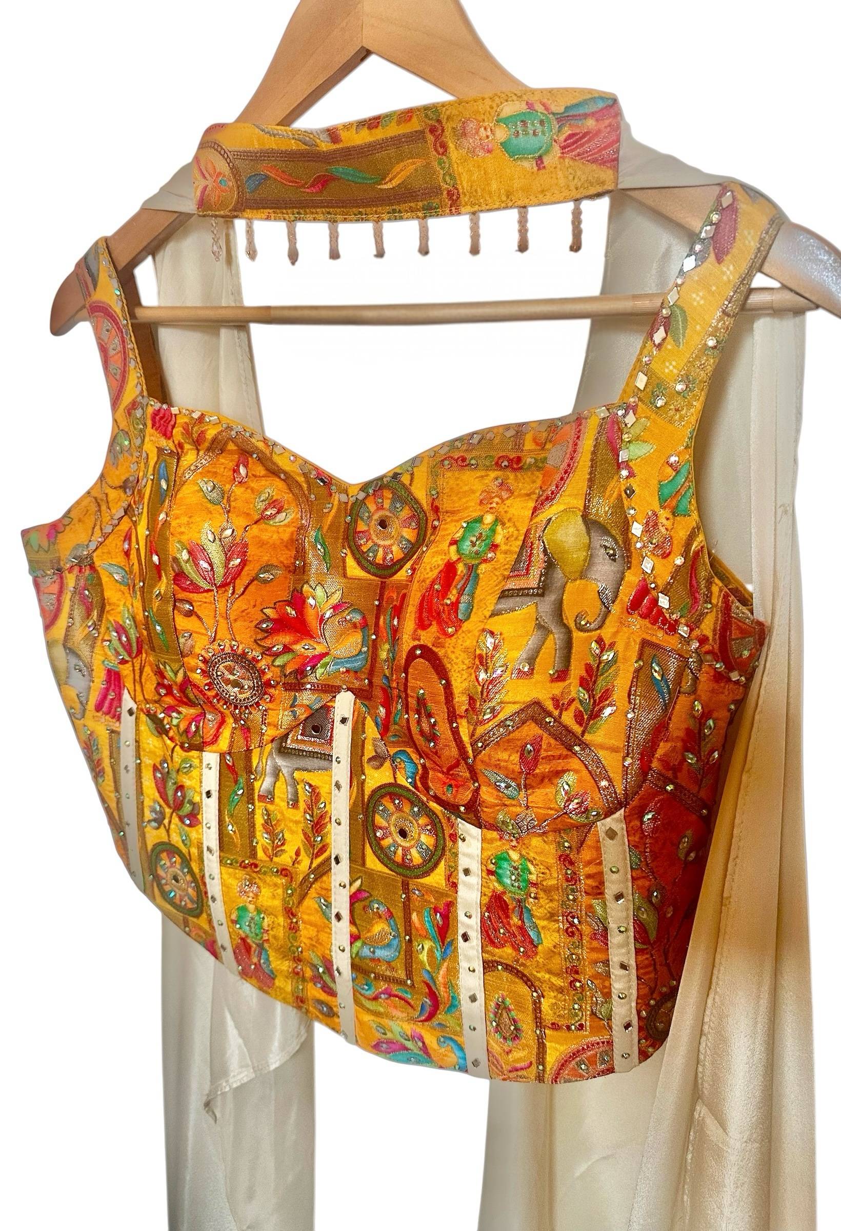 Yellow corset palazzo set