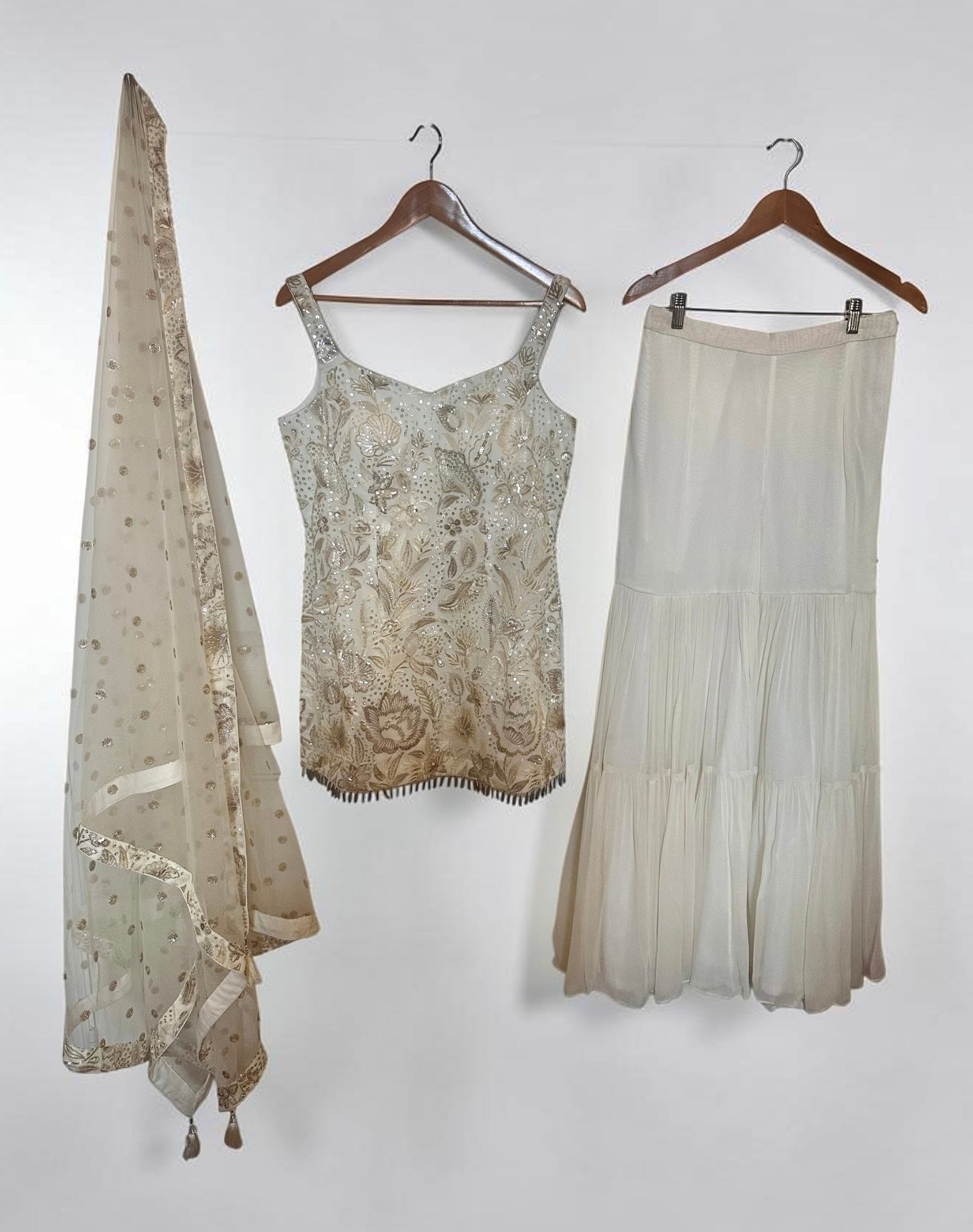 White sequins garara suit