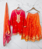 Red-orange contrast garara set