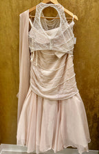 Ivory lehenga drape