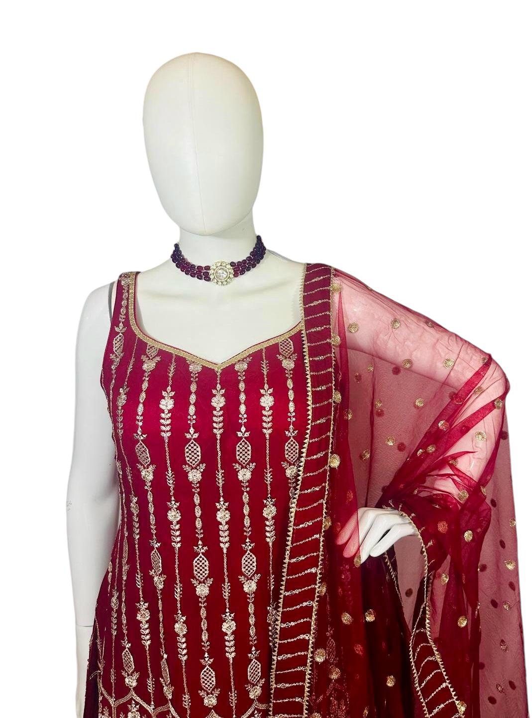 Maroon Sharara set