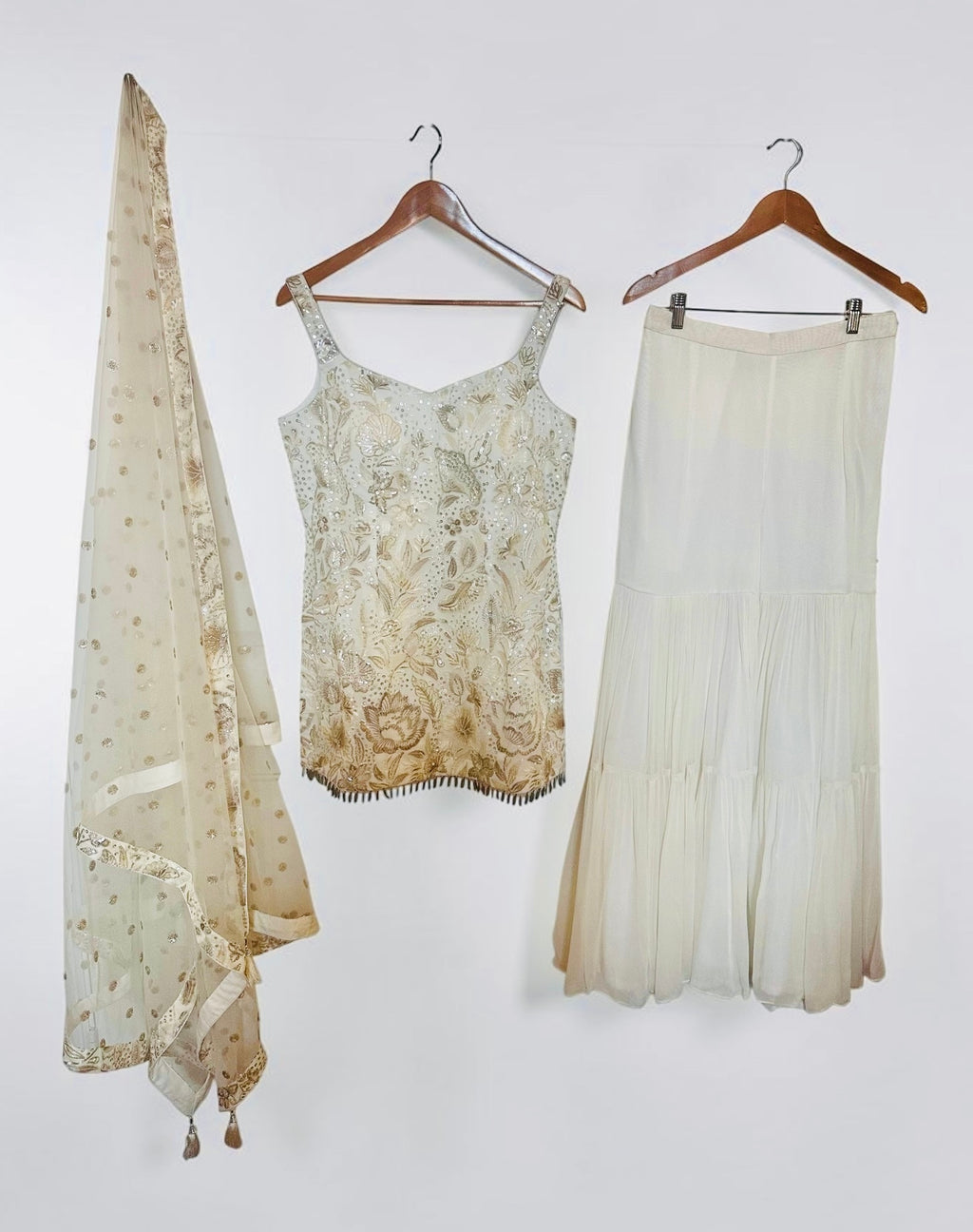 White sequins garara suit