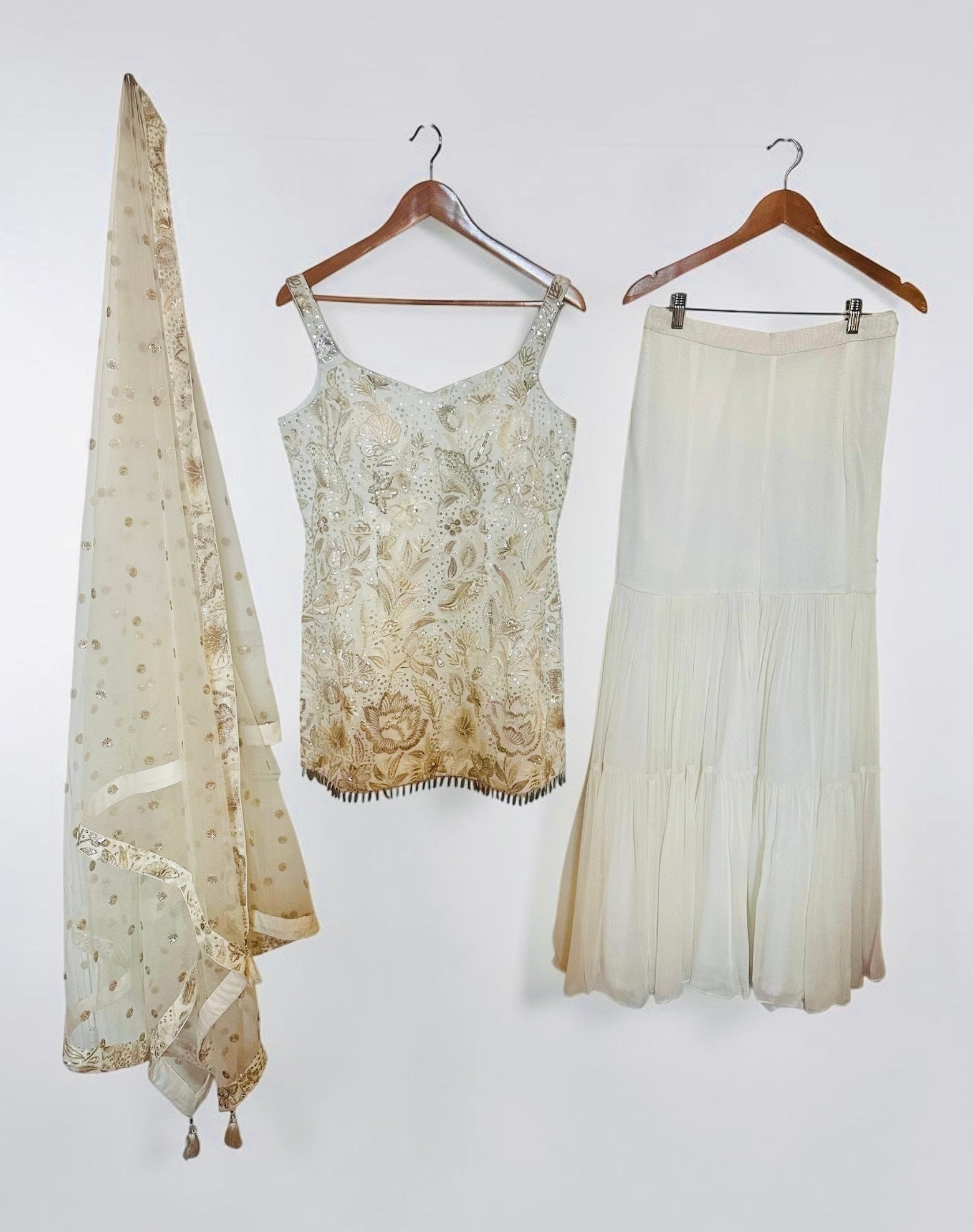 White sequins garara suit