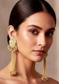Pearl kundan with ghungroo earrings
