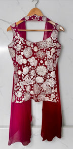 Red palazzo set