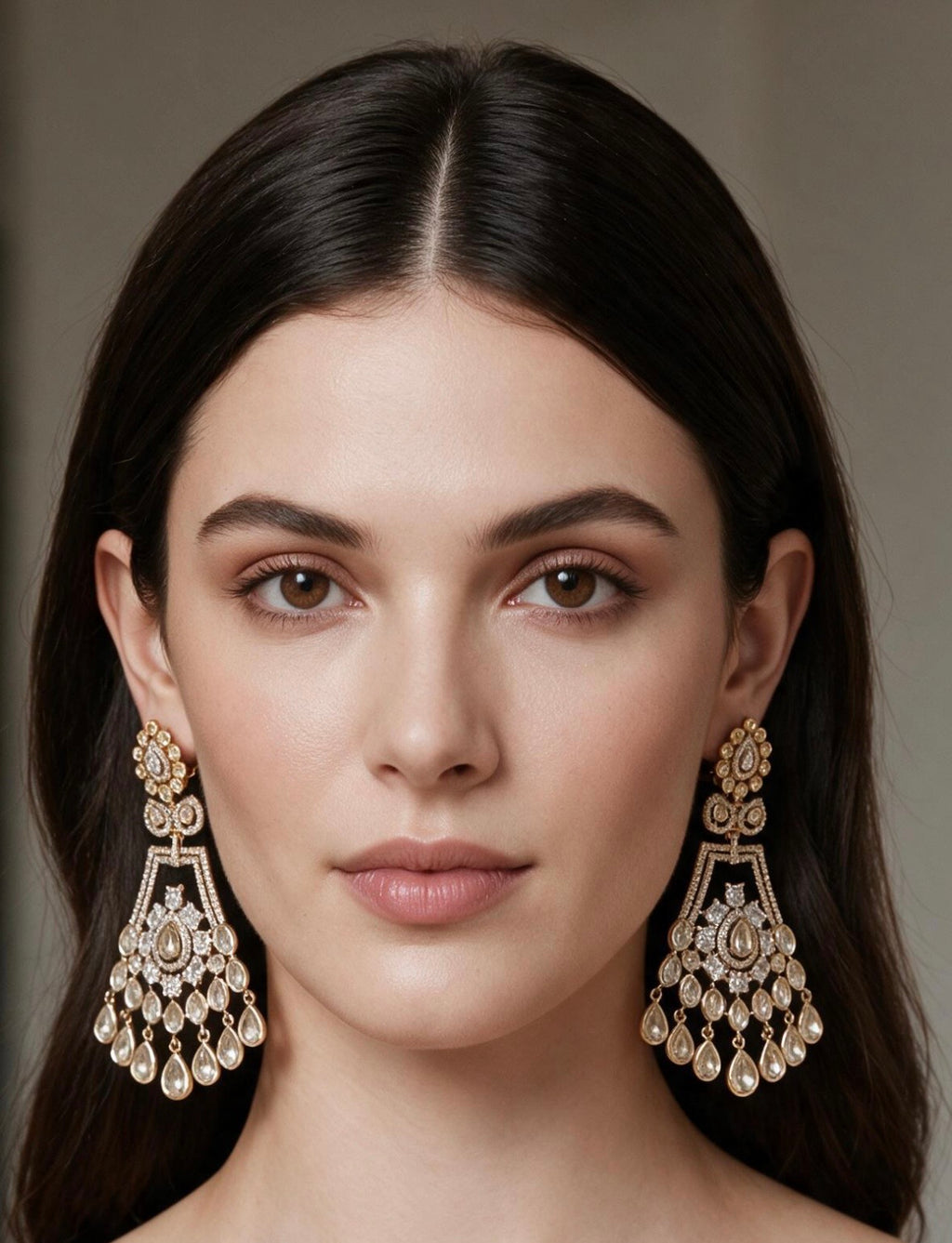 Clear Polki earrings
