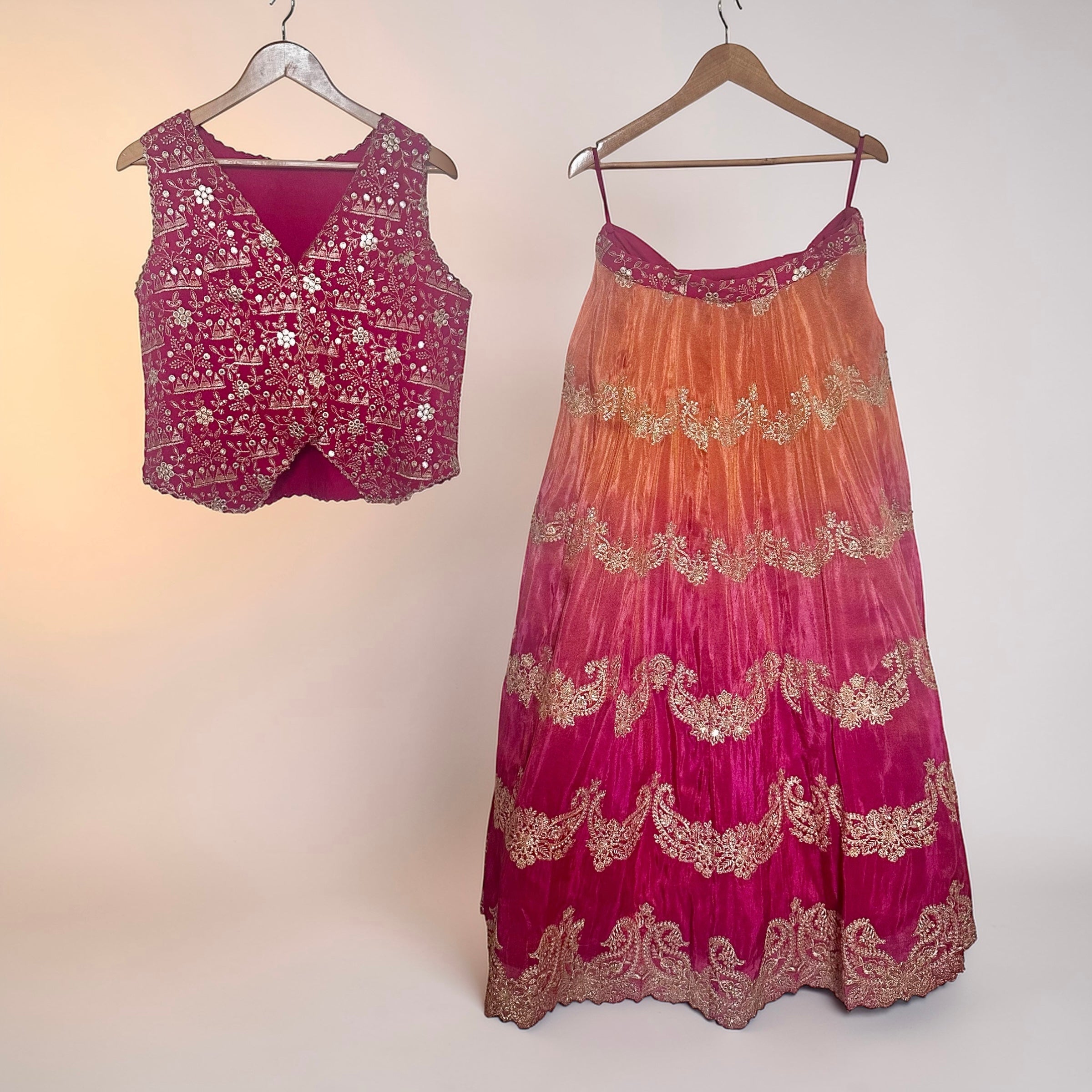 Fuchsia ombré lehenga set
