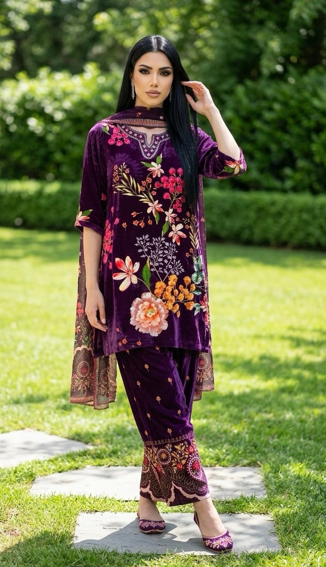 Purple floral suit/co-ord set