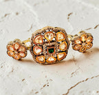 2-finger emerald Polki ring