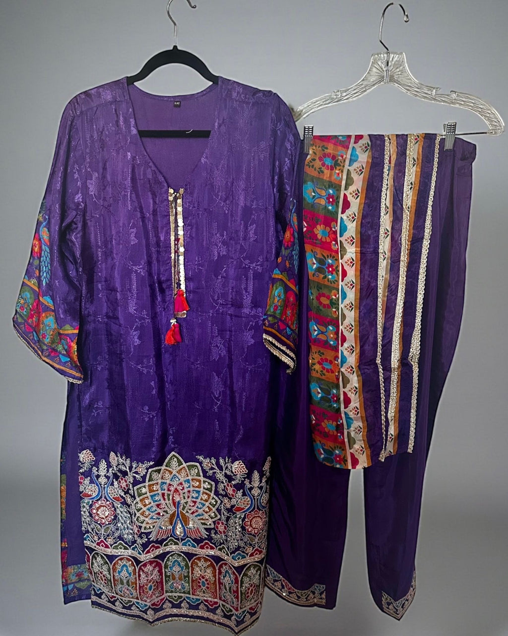 Purple printed suit