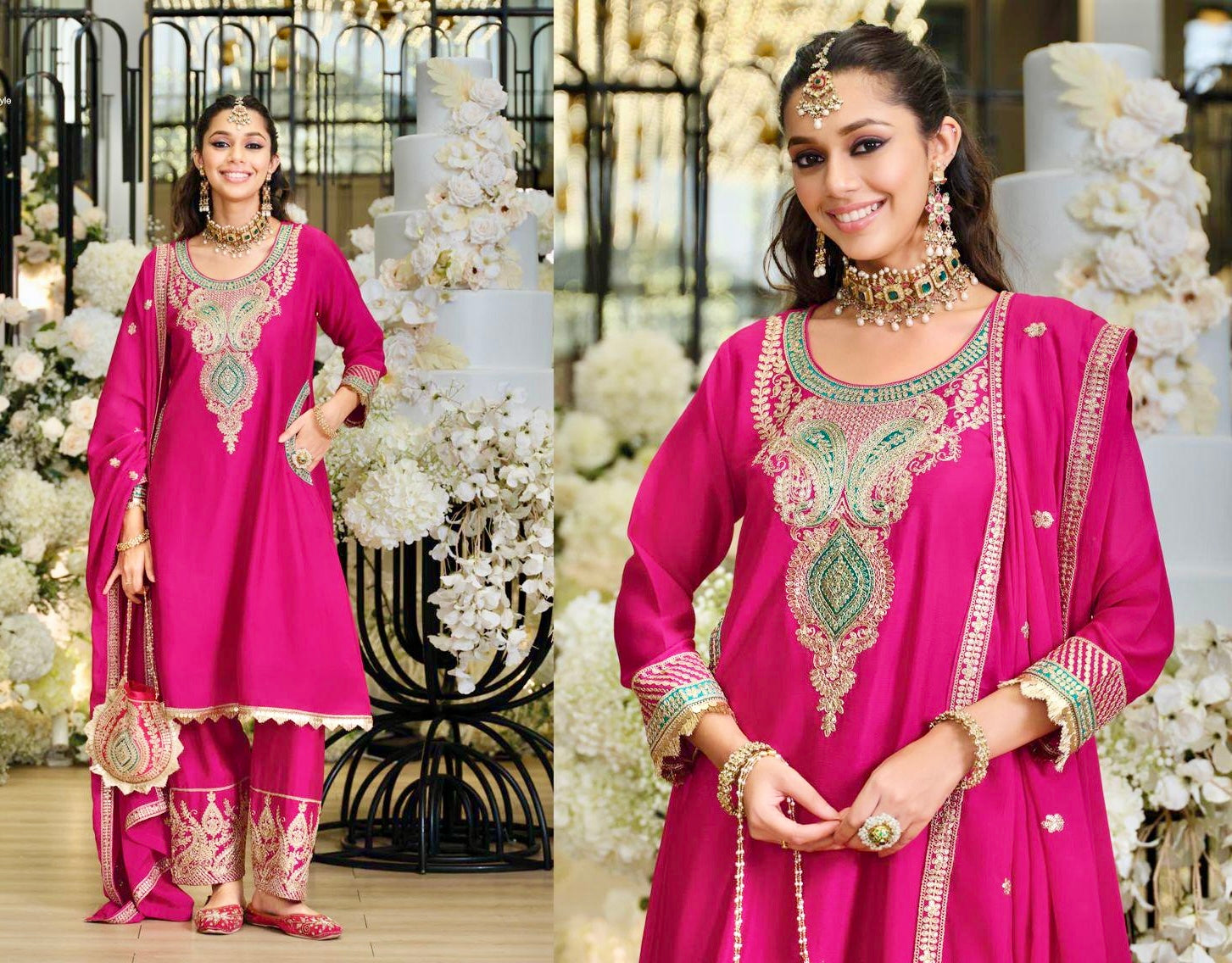 Hot pink  salwaar suit