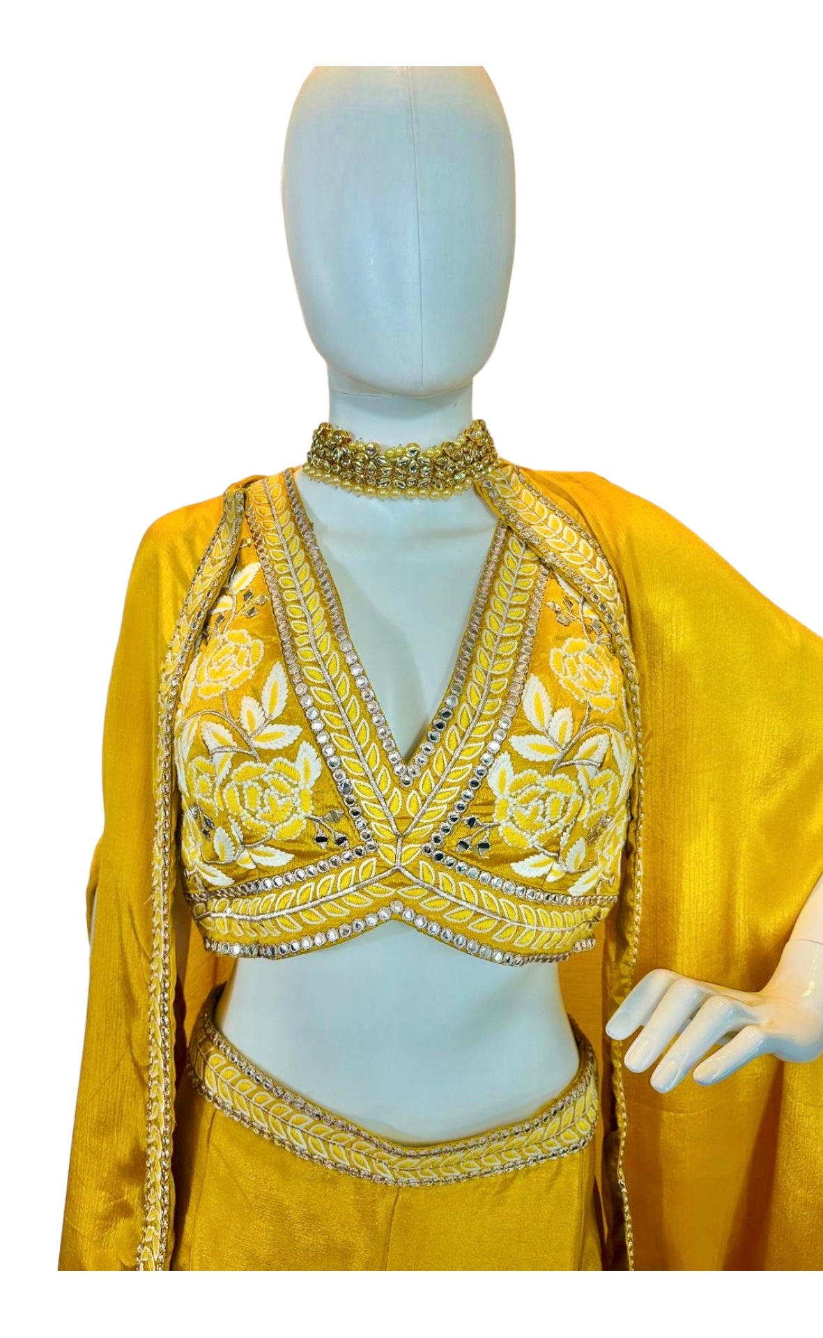 Yellow fusion palazzo set