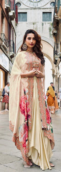 Ivory dhoti skirt set