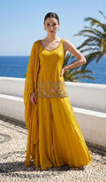 Mustard yellow Sharara suit