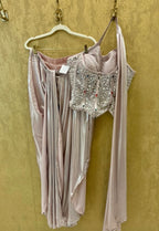 Lavender dhoti fusion set