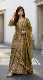 Mehndi green Sharara set