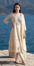 Ivory a-line suit
