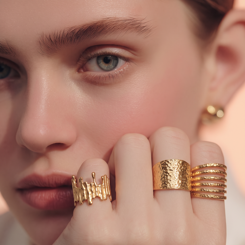 3-set gold finish rings