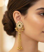 Emerald green ghungroo earrings