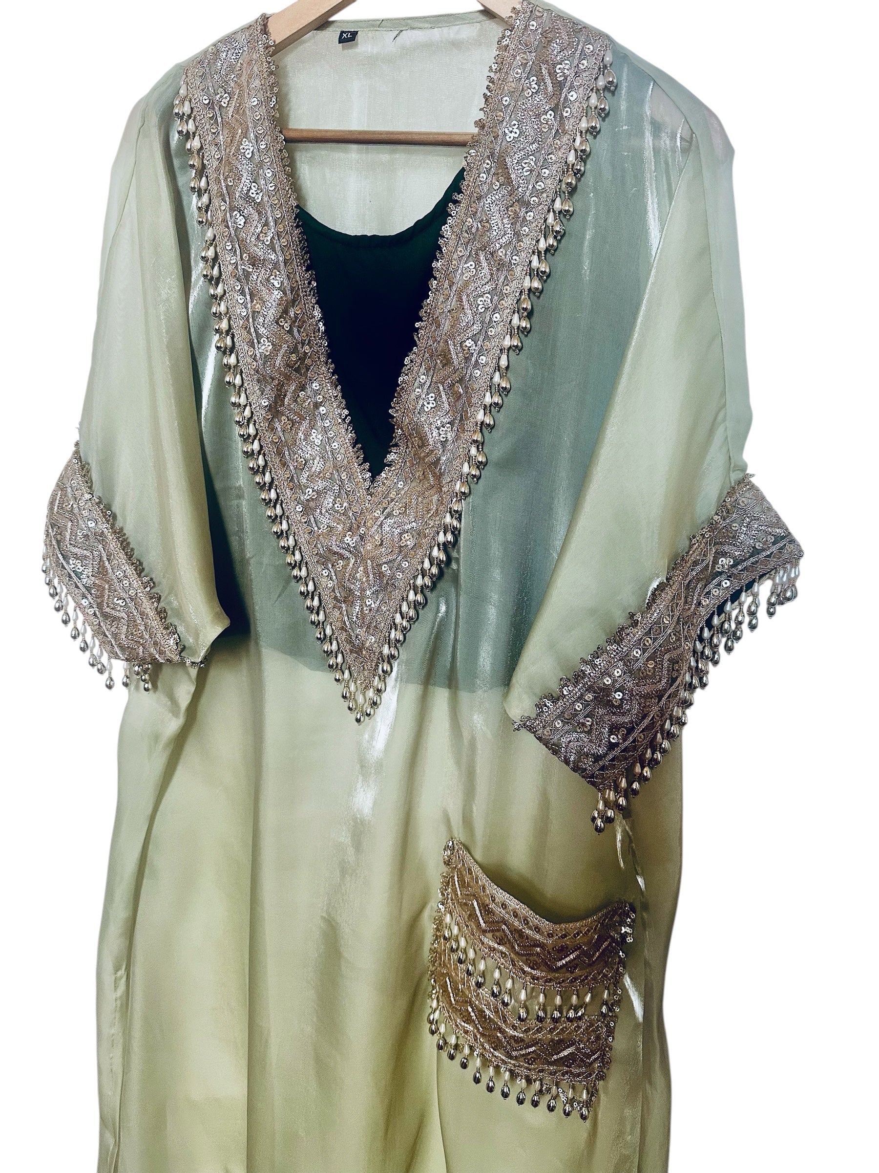 Mint green kaftaan set