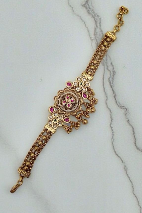 Ruby stone gold bracelet