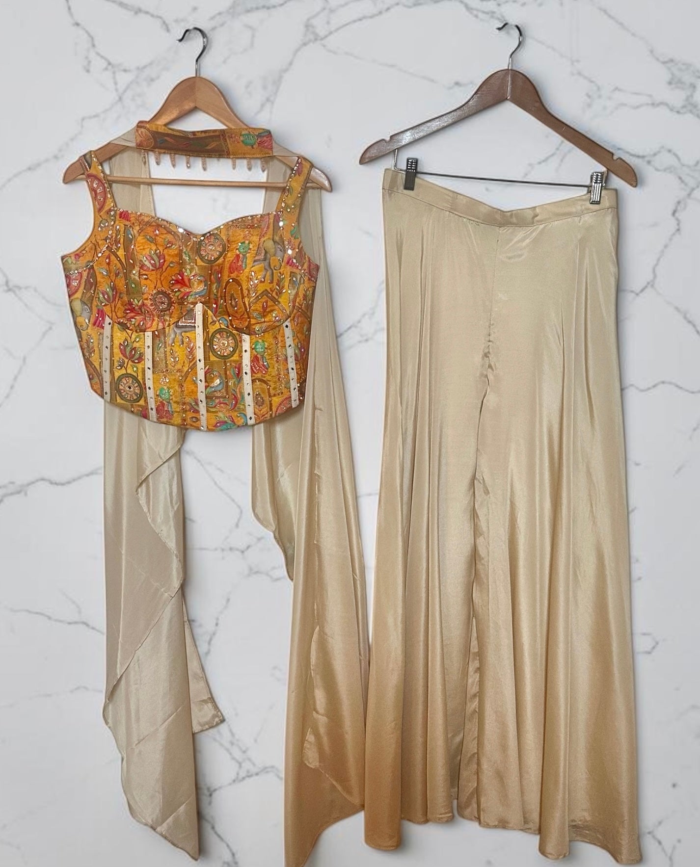 Yellow corset palazzo set