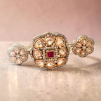 2-finger Ruby Polki ring