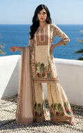 Ivory printed garara suit