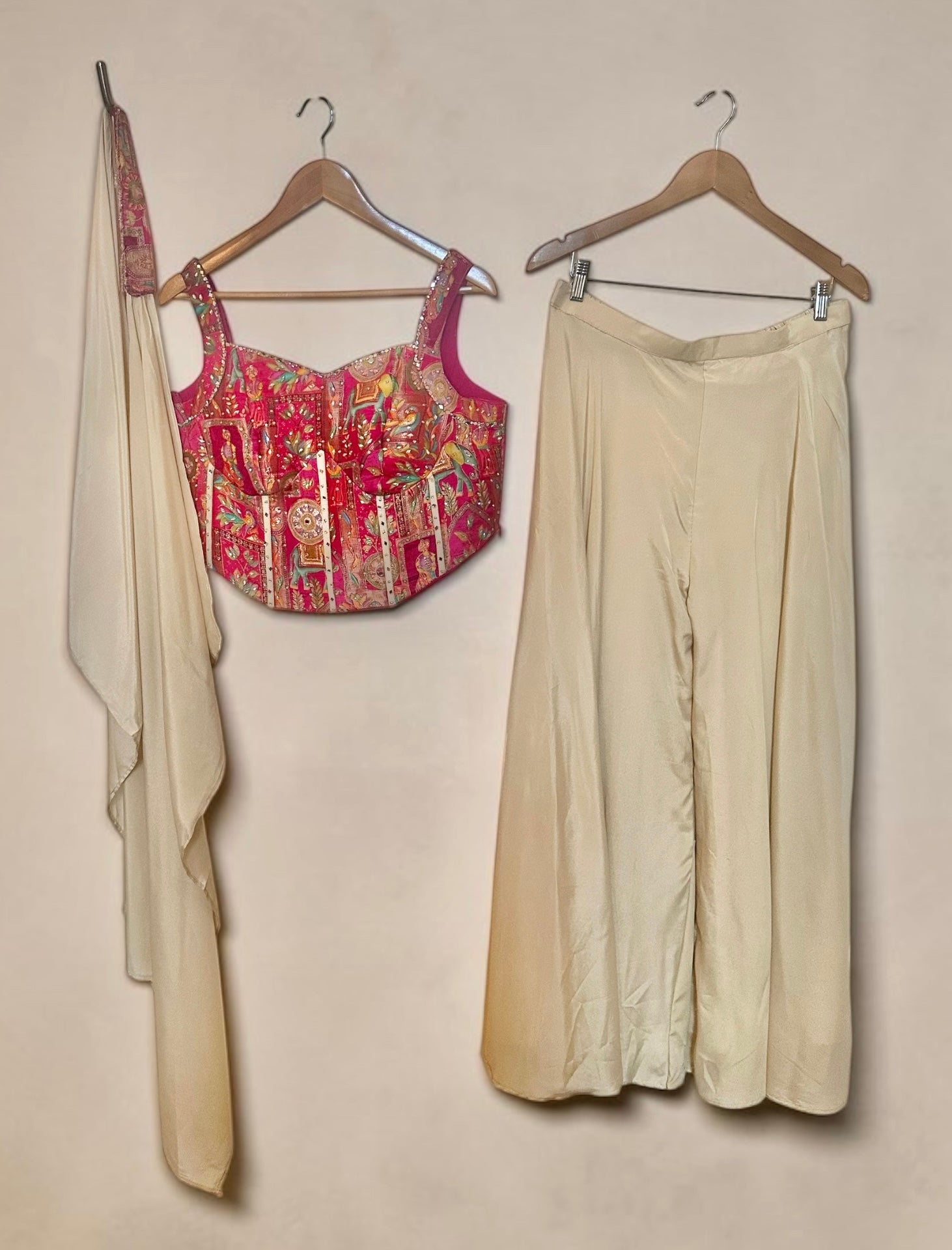 Fuchsia corset palazzo set