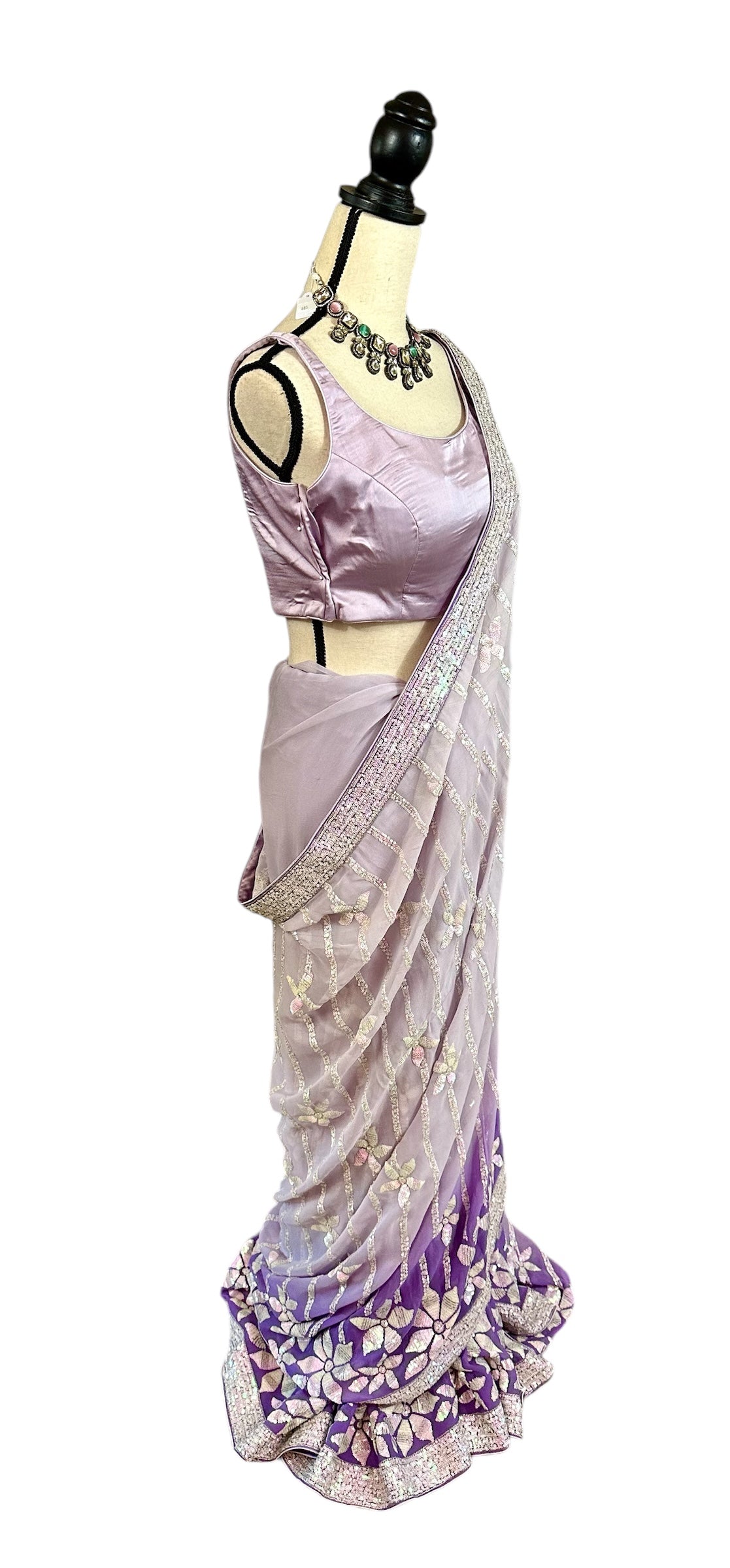 Purple ombré saree