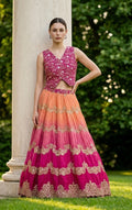 Fuchsia ombré lehenga set