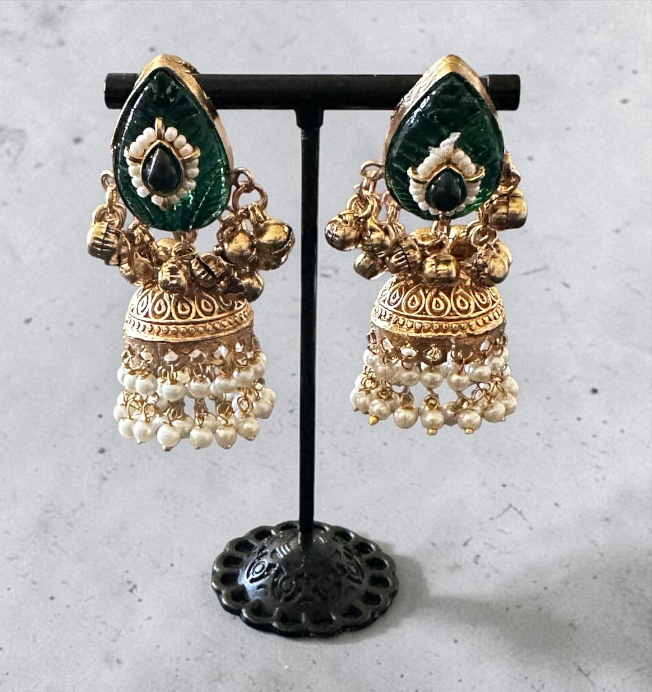 Emerald green jhumkaas
