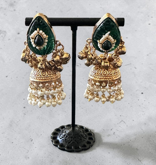 Emerald green jhumkaas