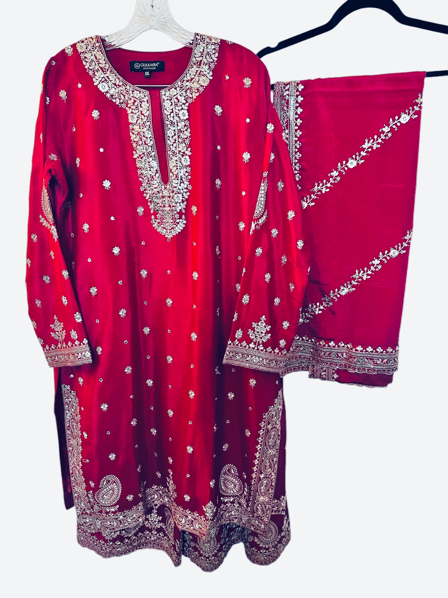 Red sharara suit