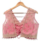 Pink shimmer tissue lehenga set