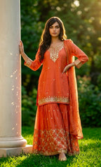 Rustish orange Sharara suit