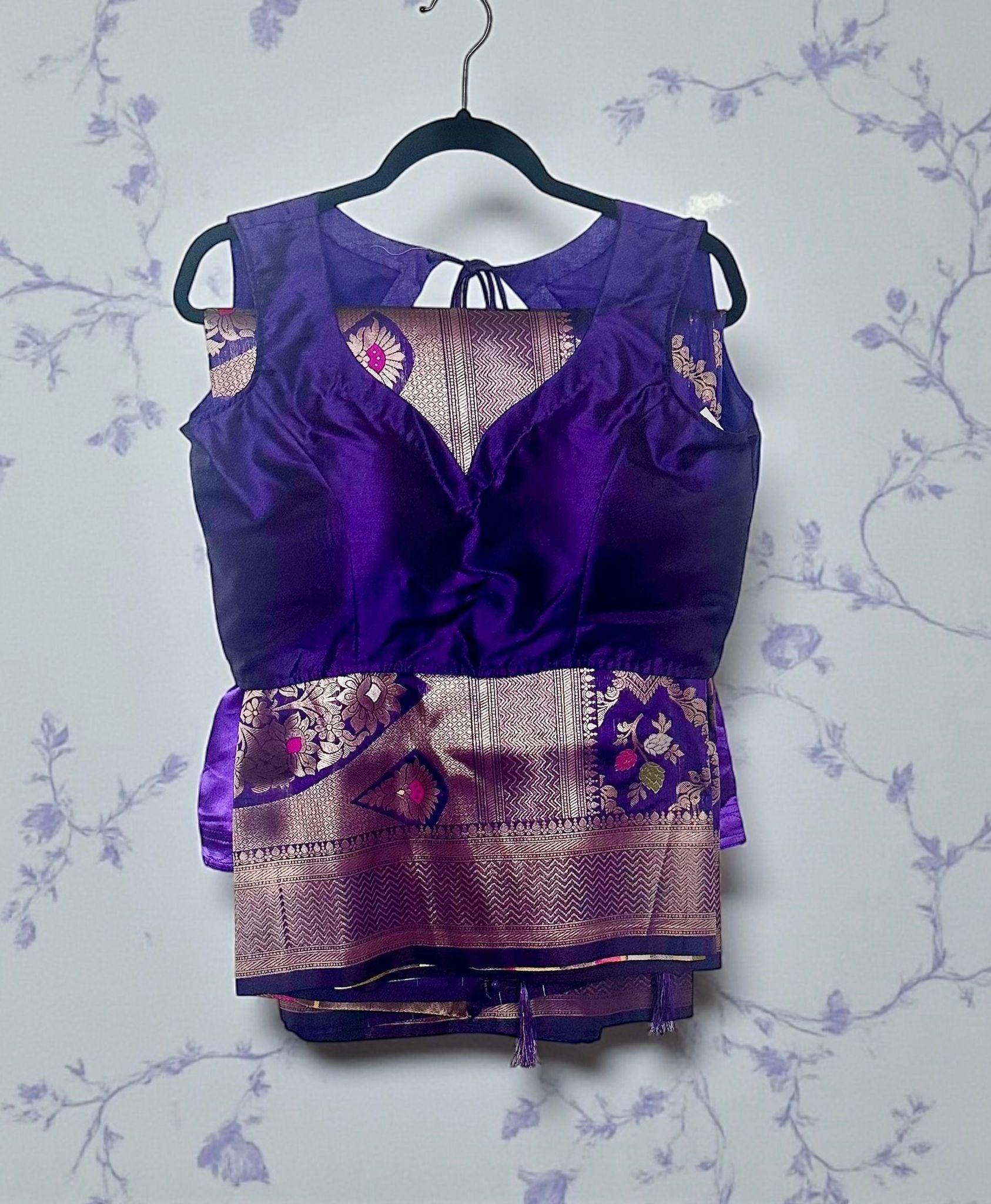 Purple silk saree