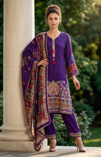 Purple printed suit