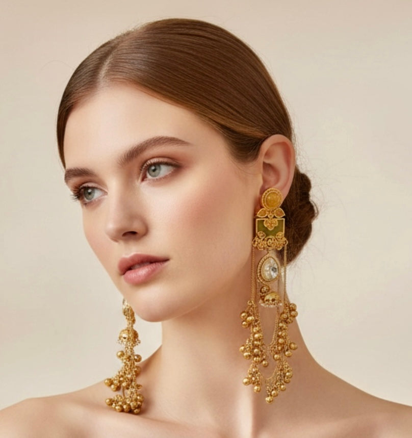 Polki ghungroo earrings